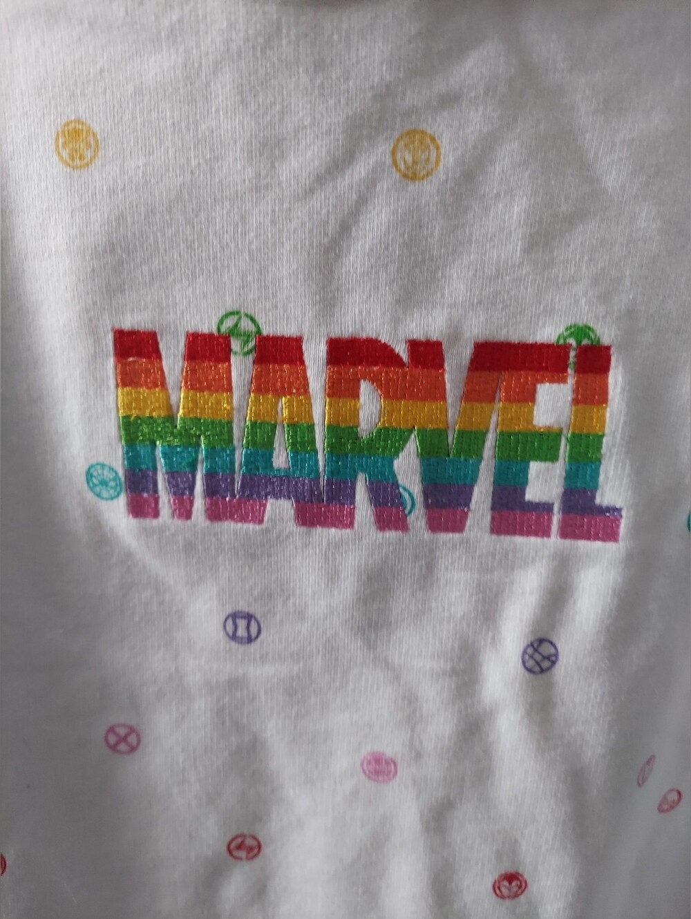 2x Marvel Unisex Rainbow Logo Graphic Hoodie. Cropped,new With Tags!